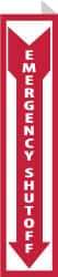 NMC - "Emergency Shut-Off", 18" Long x 4" Wide, Rigid Plastic Safety Sign - Rectangle, 0.05" Thick, Use for Accident Prevention - Eagle Tool & Supply