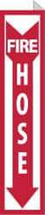 NMC - Fire Hose, Plastic Fire Sign - 4" Wide x 18" High - Eagle Tool & Supply