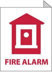 NMC - Fire Alarm, Plastic Fire Sign - 8" Wide x 10" High, Glow-in-the-Dark - Eagle Tool & Supply