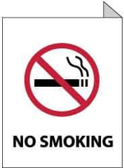 NMC - "No Smoking", 10" Long x 8" Wide, Rigid Plastic Safety Sign - Rectangle, 0.05" Thick, Use for Smoking Regulations - Eagle Tool & Supply