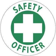 NMC - SafetyOofficer, Hard Hat Label - Green on White, 2" Thick, For Accident Prevention - Eagle Tool & Supply