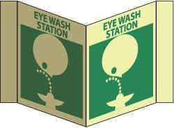 NMC - "Eye Wash Station", 5-3/4" Long x 8-3/4" Wide, Rigid Plastic Safety Sign - Rectangle, 0.125" Thick, Use for First Aid - Eagle Tool & Supply