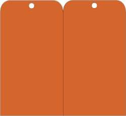 NMC - 3" High x 6" Long, Safety & Facility Blank Tag - 2 Sides, Orange Unrippable Vinyl - Eagle Tool & Supply