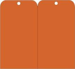 NMC - 3" High x 6" Long, Safety & Facility Blank Tag - 2 Sides, Orange Unrippable Vinyl - Eagle Tool & Supply