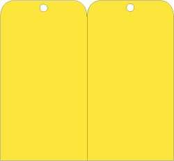 NMC - 3" High x 6" Long, Safety & Facility Blank Tag - 2 Sides, Yellow Unrippable Vinyl - Eagle Tool & Supply