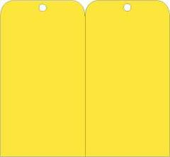 NMC - 3" High x 6" Long, Safety & Facility Blank Tag - 2 Sides, Yellow Unrippable Vinyl - Eagle Tool & Supply