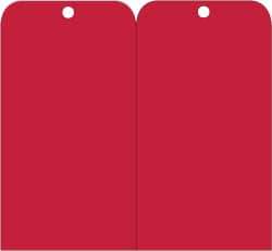 NMC - 3" High x 6" Long, Safety & Facility Blank Tag - 2 Sides, Red Unrippable Vinyl - Eagle Tool & Supply