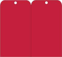 NMC - 3" High x 6" Long, Safety & Facility Blank Tag - 2 Sides, Red Unrippable Vinyl - Eagle Tool & Supply