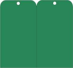 NMC - 3" High x 6" Long, Safety & Facility Blank Tag - 2 Sides, Green Unrippable Vinyl - Eagle Tool & Supply