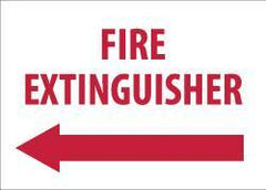 NMC - Fire Extinguisher, Pressure Sensitive Vinyl Fire Sign - 14" Wide x 10" High, Glow-in-the-Dark - Eagle Tool & Supply