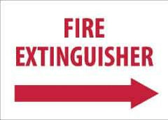 NMC - Fire Extinguisher, Pressure Sensitive Vinyl Fire Sign - 14" Wide x 10" High, Glow-in-the-Dark - Eagle Tool & Supply