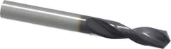 Guhring - 0.3858" 130° Parabolic Flute Powdered Metal Screw Machine Drill Bit - FIREX Finish, Right Hand Cut, 1.6929" Flute Length, 3.5039" OAL, Standard Point, Straight Shank - Eagle Tool & Supply