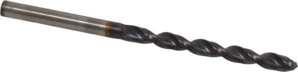 Guhring - #12 130° Powdered Metal Jobber Drill - FIREX Finish, Right Hand Cut, Parabolic Flute, Straight Shank, 3-3/8" OAL, Cone Relief Point - Eagle Tool & Supply