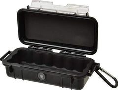 Pelican Products, Inc. - 3-7/8" Wide x 3-7/8" Deep x 2-7/16" High, Clamshell Hard Case - Black, Polycarbonate - Eagle Tool & Supply