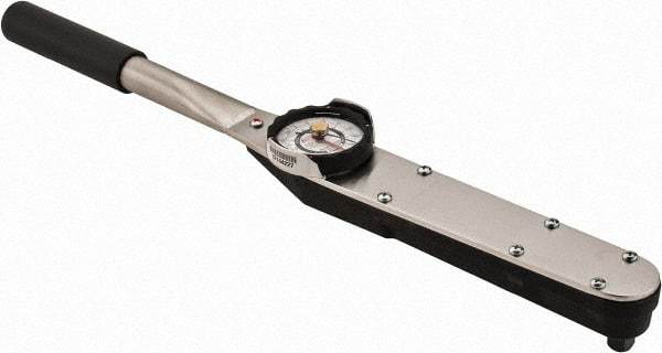 Proto - 1/2" Drive Dial Torque Wrench - 250 Ft/Lb Torque, 21-1/2" OAL, 5 Ft/Lb Graduation, Fixed Head - Eagle Tool & Supply