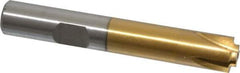 Interstate - 1/32" Radius, 3/8" Mill Diam, 4 Flute High Speed Steel Corner Rounding End Mill - Single End, TiN Finish, 2-1/2" OAL, 3/8" Shank Diam - Eagle Tool & Supply