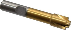 Interstate - 3/64" Radius, 7/16" Mill Diam, 4 Flute High Speed Steel Corner Rounding End Mill - Single End, TiN Finish, 2-1/2" OAL, 3/8" Shank Diam - Eagle Tool & Supply