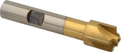 Interstate - 5/64" Radius, 1/2" Mill Diam, 4 Flute High Speed Steel Corner Rounding End Mill - Single End, TiN Finish, 2-1/2" OAL, 3/8" Shank Diam - Eagle Tool & Supply