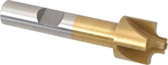 Interstate - 7/64" Radius, 5/8" Mill Diam, 4 Flute High Speed Steel Corner Rounding End Mill - Single End, TiN Finish, 2-1/2" OAL, 3/8" Shank Diam - Eagle Tool & Supply