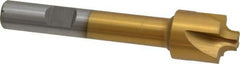 Interstate - 1/8" Radius, 5/8" Mill Diam, 4 Flute High Speed Steel Corner Rounding End Mill - Single End, TiN Finish, 3" OAL, 3/8" Shank Diam - Eagle Tool & Supply