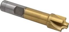 Interstate - 1/8" Radius, 5/8" Mill Diam, 4 Flute High Speed Steel Corner Rounding End Mill - Single End, TiN Finish, 3" OAL, 1/2" Shank Diam - Eagle Tool & Supply