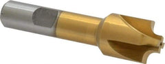 Interstate - 5/32" Radius, 3/4" Mill Diam, 4 Flute High Speed Steel Corner Rounding End Mill - Single End, TiN Finish, 3" OAL, 1/2" Shank Diam - Eagle Tool & Supply