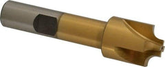 Interstate - 11/64" Radius, 3/4" Mill Diam, 4 Flute High Speed Steel Corner Rounding End Mill - Single End, TiN Finish, 3" OAL, 1/2" Shank Diam - Eagle Tool & Supply