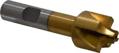 Interstate - 3/16" Radius, 7/8" Mill Diam, 4 Flute High Speed Steel Corner Rounding End Mill - Single End, TiN Finish, 3" OAL, 1/2" Shank Diam - Eagle Tool & Supply