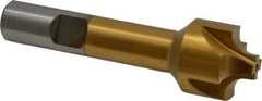 Interstate - 13/64" Radius, 7/8" Mill Diam, 4 Flute High Speed Steel Corner Rounding End Mill - Single End, TiN Finish, 3-1/8" OAL, 1/2" Shank Diam - Eagle Tool & Supply