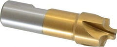 Interstate - 13/64" Radius, 7/8" Mill Diam, 4 Flute High Speed Steel Corner Rounding End Mill - Single End, TiN Finish, 3-1/8" OAL, 3/4" Shank Diam - Eagle Tool & Supply