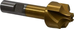 Interstate - 1/4" Radius, 1" Mill Diam, 4 Flute High Speed Steel Corner Rounding End Mill - Single End, TiN Finish, 3-1/8" OAL, 1/2" Shank Diam - Eagle Tool & Supply