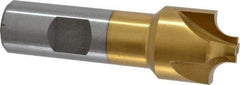 Interstate - 1/4" Radius, 1" Mill Diam, 4 Flute High Speed Steel Corner Rounding End Mill - Single End, TiN Finish, 3-1/4" OAL, 3/4" Shank Diam - Eagle Tool & Supply