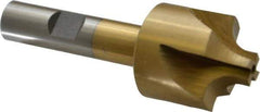 Interstate - 9/32" Radius, 1-1/8" Mill Diam, 4 Flute High Speed Steel Corner Rounding End Mill - Single End, TiN Finish, 3-1/4" OAL, 1/2" Shank Diam - Eagle Tool & Supply