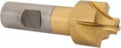 Interstate - 9/32" Radius, 1-1/8" Mill Diam, 4 Flute High Speed Steel Corner Rounding End Mill - Single End, TiN Finish, 3-1/4" OAL, 3/4" Shank Diam - Eagle Tool & Supply