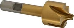 Interstate - 11/32" Radius, 1-1/8" Mill Diam, 4 Flute High Speed Steel Corner Rounding End Mill - Single End, TiN Finish, 3-1/2" OAL, 1/2" Shank Diam - Eagle Tool & Supply