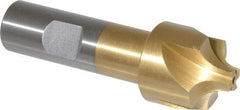 Interstate - 11/32" Radius, 1-1/8" Mill Diam, 4 Flute High Speed Steel Corner Rounding End Mill - Single End, TiN Finish, 3-1/2" OAL, 3/4" Shank Diam - Eagle Tool & Supply