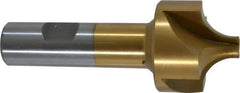 Interstate - 1/2" Radius, 1-1/2" Mill Diam, 4 Flute High Speed Steel Corner Rounding End Mill - Single End, TiN Finish, 3-7/8" OAL, 3/4" Shank Diam - Eagle Tool & Supply