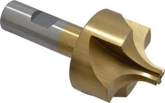 Interstate - 19/32" Radius, 1-15/16" Mill Diam, 4 Flute High Speed Steel Corner Rounding End Mill - Single End, TiN Finish, 4" OAL, 3/4" Shank Diam - Eagle Tool & Supply