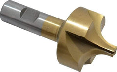 Interstate - 5/8" Radius, 1-15/16" Mill Diam, 4 Flute High Speed Steel Corner Rounding End Mill - Single End, TiN Finish, 4" OAL, 3/4" Shank Diam - Eagle Tool & Supply