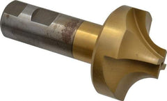 Interstate - 11/16" Radius, 2-1/4" Mill Diam, 4 Flute High Speed Steel Corner Rounding End Mill - Single End, TiN Finish, 4-5/16" OAL, 1" Shank Diam - Eagle Tool & Supply