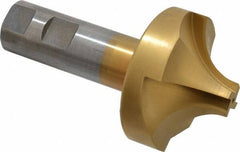Interstate - 7/8" Radius, 2-1/2" Mill Diam, 4 Flute High Speed Steel Corner Rounding End Mill - Single End, TiN Finish, 4-1/2" OAL, 1" Shank Diam - Eagle Tool & Supply