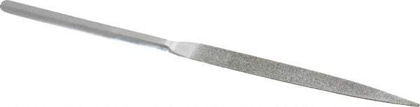 Strauss - 8-1/2" OAL Coarse Half Round Needle Diamond File - 1/2" Wide x 5/32" Thick, 4-3/8 LOC, 181 Grit - Eagle Tool & Supply