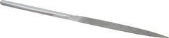 Strauss - 8-1/2" OAL Fine Half Round Needle Diamond File - 1/2" Wide x 5/32" Thick, 4-3/8 LOC, 91 Grit - Eagle Tool & Supply