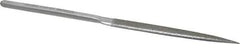 Strauss - 8-1/2" OAL Medium Half Round Needle Diamond File - 1/2" Wide x 5/32" Thick, 4-3/8 LOC, 126 Grit - Eagle Tool & Supply