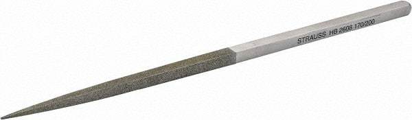 Strauss - 8-1/2" OAL Fine Square Needle Diamond File - 1/4" Wide x 1/4" Thick, 4-3/8 LOC, 91 Grit - Eagle Tool & Supply