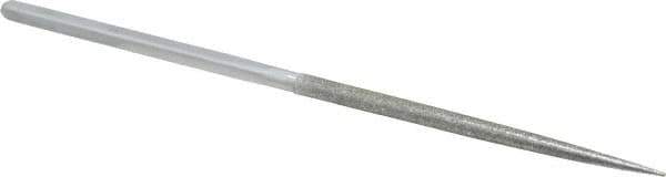 Strauss - 8-1/2" OAL Coarse Round Needle Diamond File - 1/4" Wide x 1/4" Thick, 4-3/8 LOC, 181 Grit - Eagle Tool & Supply