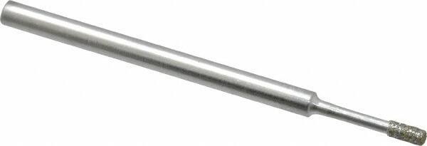 Strauss - 0.157" Head Thickness Diamond (Abrasive) Grinding Pin - 1/8" Shank Diam x 2" Shank Length, Medium Grade, 80 Grit - Eagle Tool & Supply