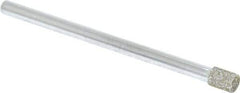 Strauss - 0.157" Head Diam x 0.197" Head Thickness Diamond (Abrasive) Grinding Pin - 1/8" Shank Diam x 2" Shank Length, Medium Grade, 80 Grit - Eagle Tool & Supply