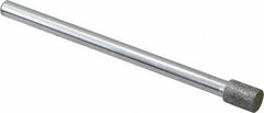 Strauss - 0.177" Head Diam x 1/4" Head Thickness Diamond (Abrasive) Grinding Pin - 1/8" Shank Diam x 2" Shank Length, (170 Mesh Grit) - Eagle Tool & Supply