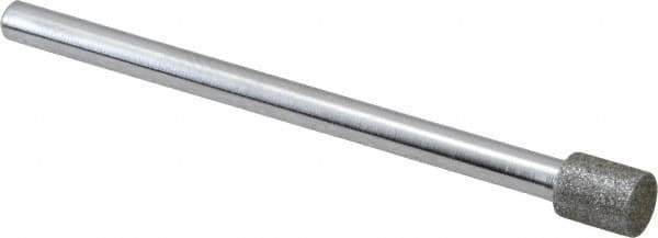 Strauss - 0.197" Head Diam x 1/4" Head Thickness Diamond (Abrasive) Grinding Pin - 1/8" Shank Diam x 2" Shank Length, (170 Mesh Grit) - Eagle Tool & Supply